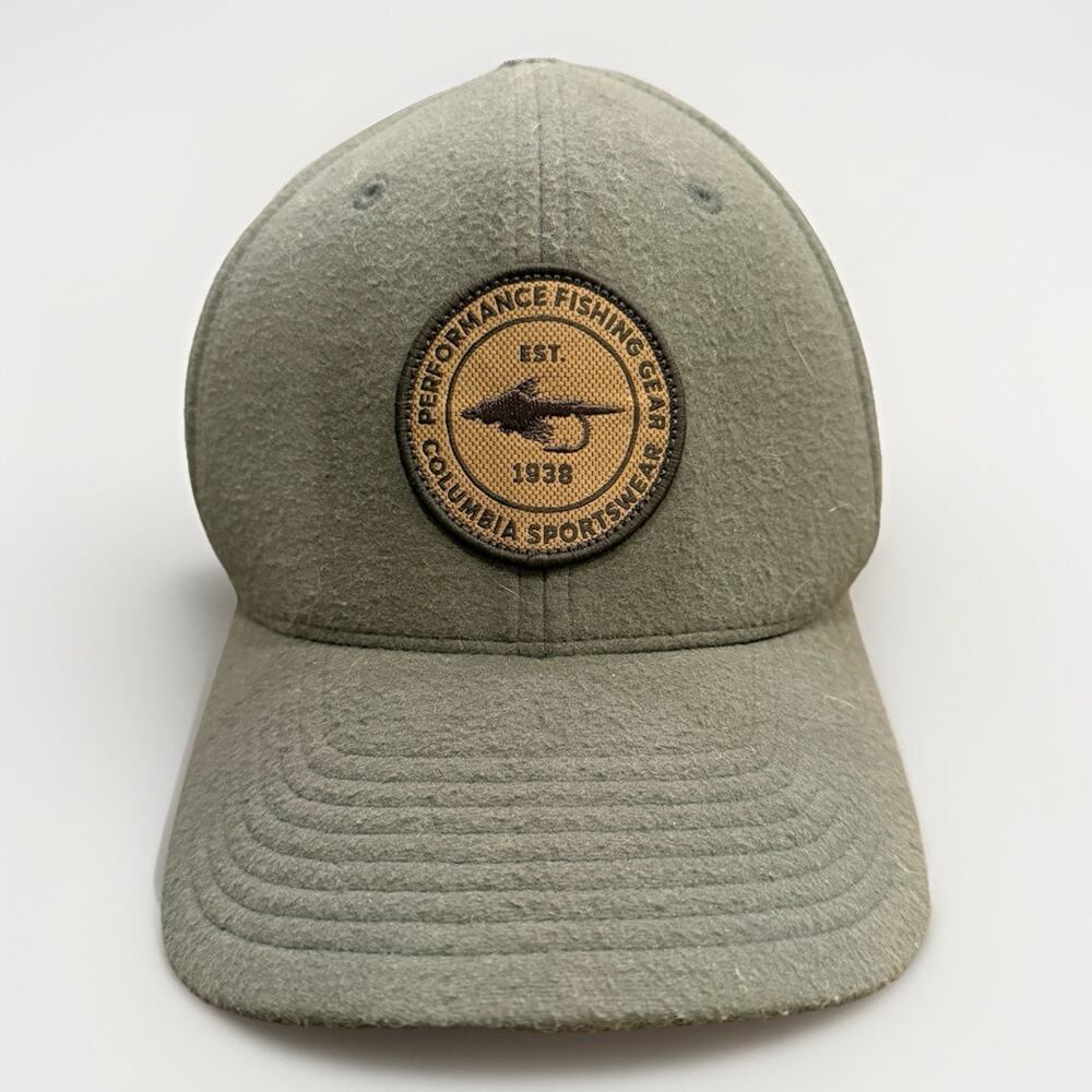 Columbia PFG Gray Unisex Patch Flexfit Fitted Hat Size S/M Baseball Cap CU0052